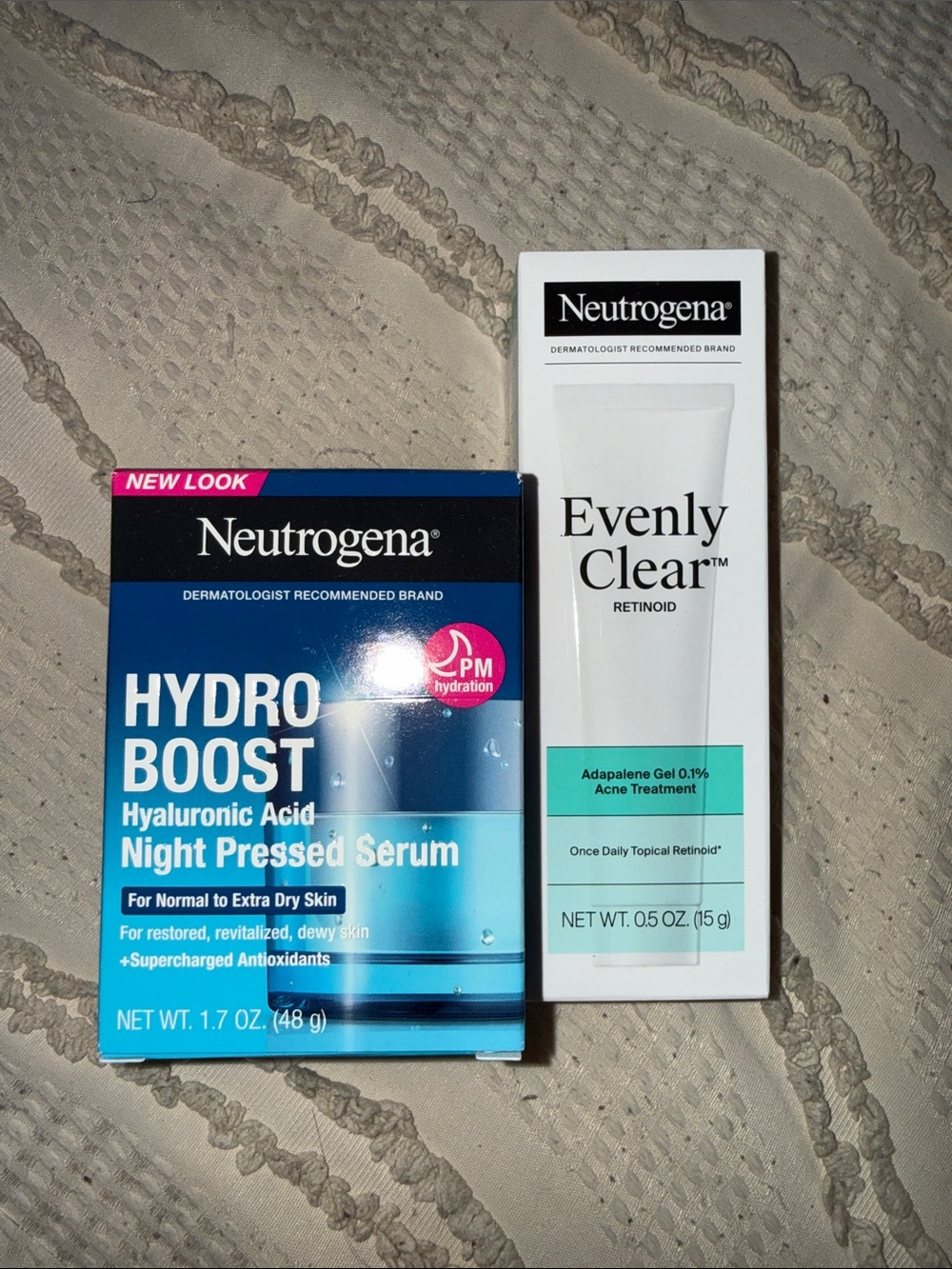 Neutrogena Hydro Boost Night Serum & Evenly Clear Retinoid